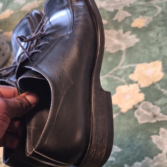 Cesare Paciotti Black Leather Lace-Up Square-Toe Oxfords main image 6